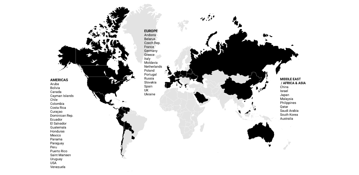 Mapa del mundo de la expansión de Tous