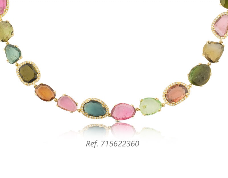 Pulseras rígidas de oro rosa con piedra